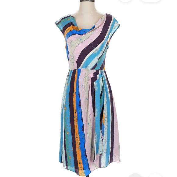 Anthropologie Plenty by Tracy Reese Silk Striped Dress Y2K - Picture 1 of 9